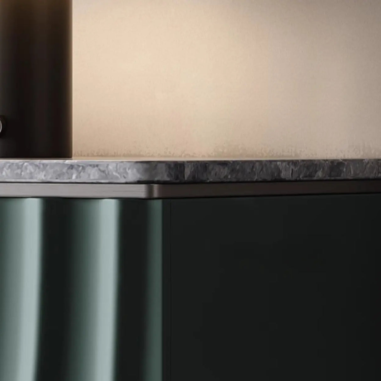 Modish Metal Wave Stone Top Console Table with Drawers Image - 13