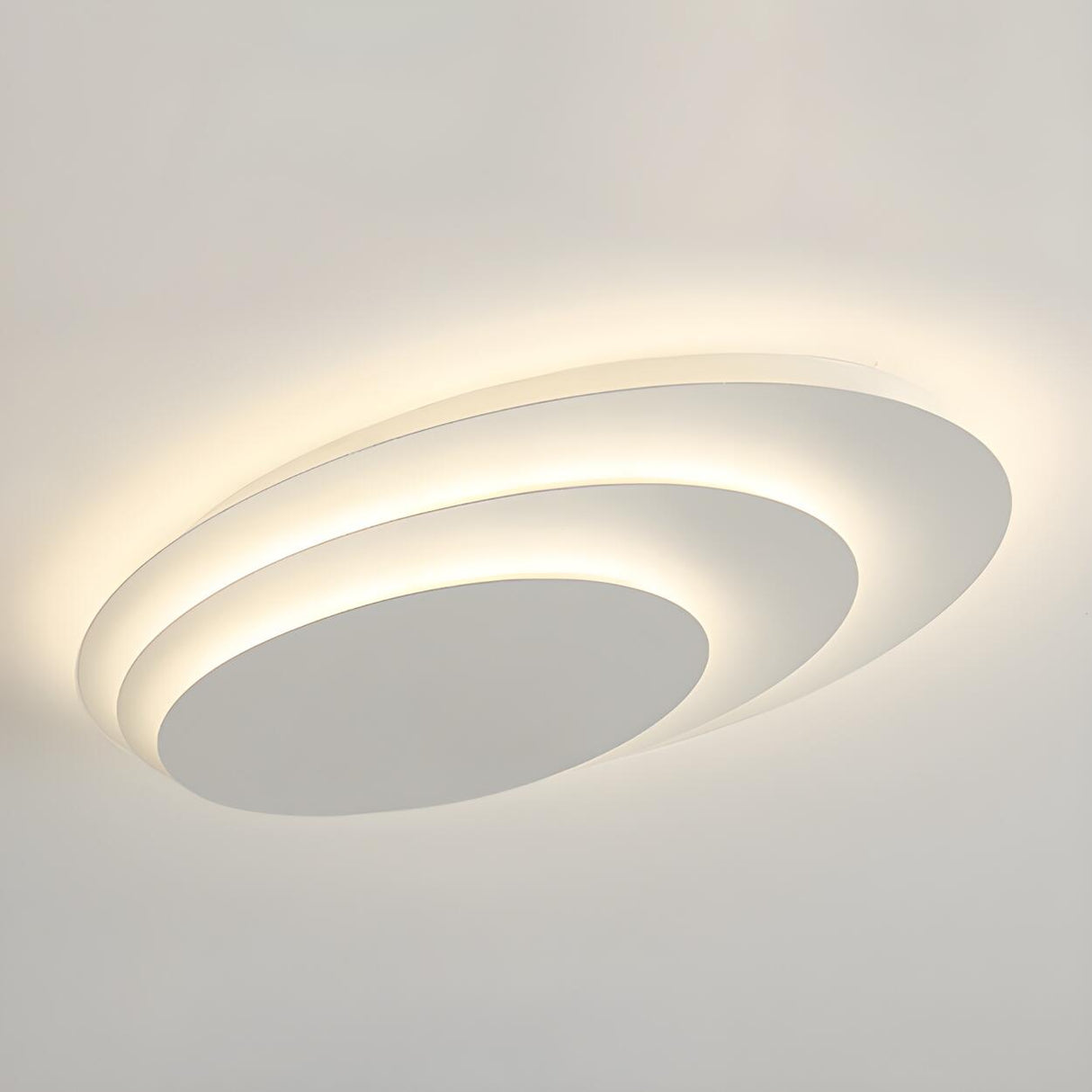 Modish Multi-Layer Round White LED Flush Mount Light Image - 10