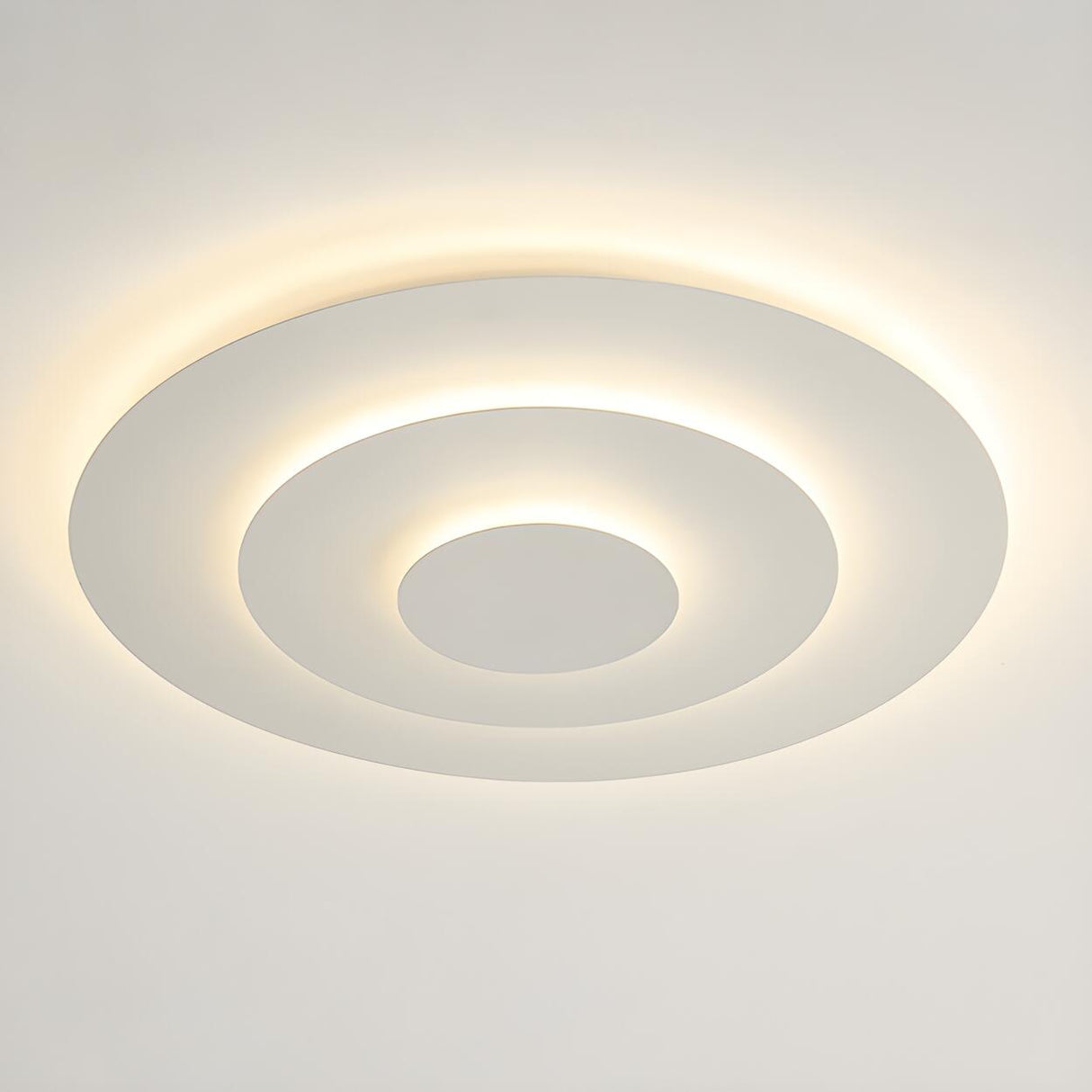 Modish Multi-Layer Round White LED Flush Mount Light Image - 11