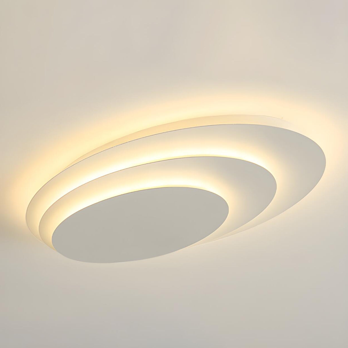 Modish Multi-Layer Round White LED Flush Mount Light Image - 12