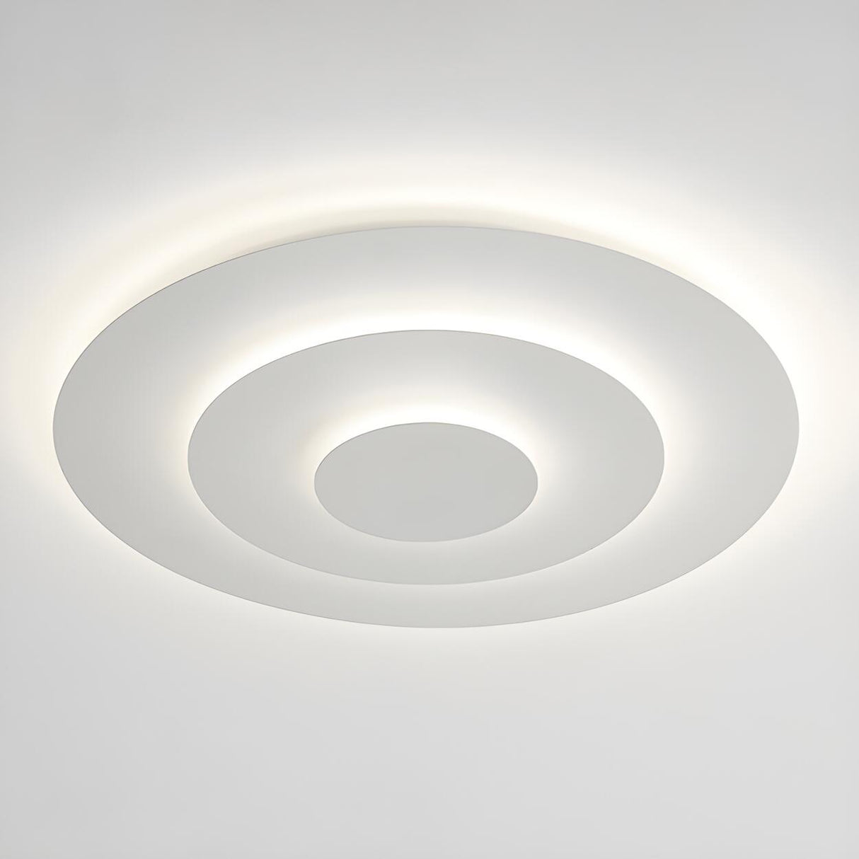 Modish Multi-Layer Round White LED Flush Mount Light Image - 13