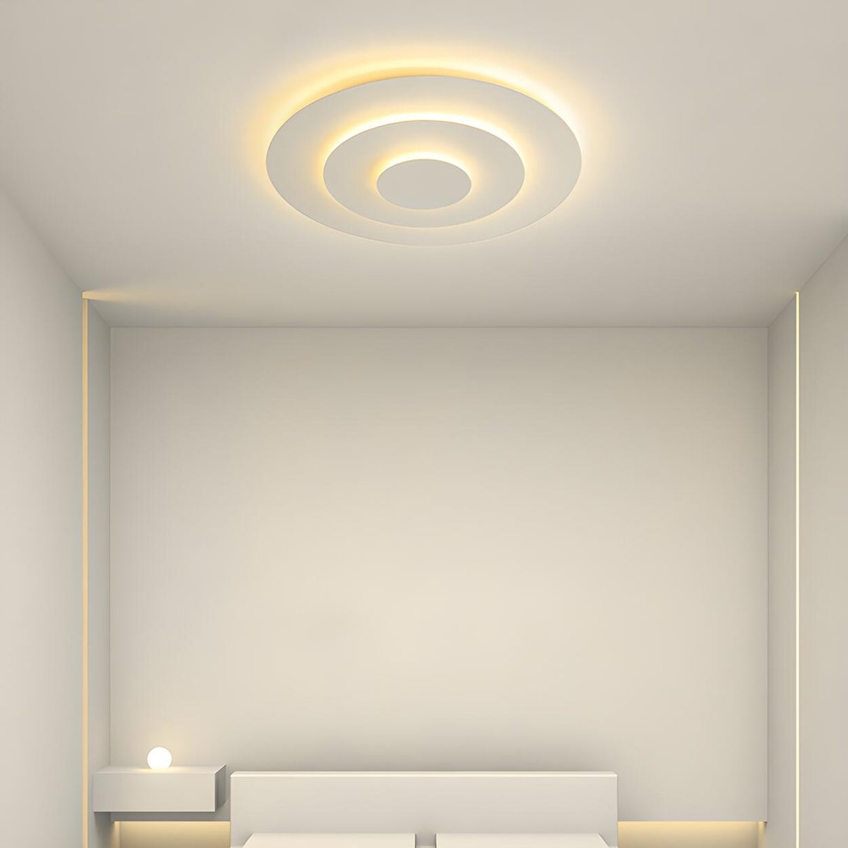 Modish Multi-Layer Round White LED Flush Mount Light Image - 17