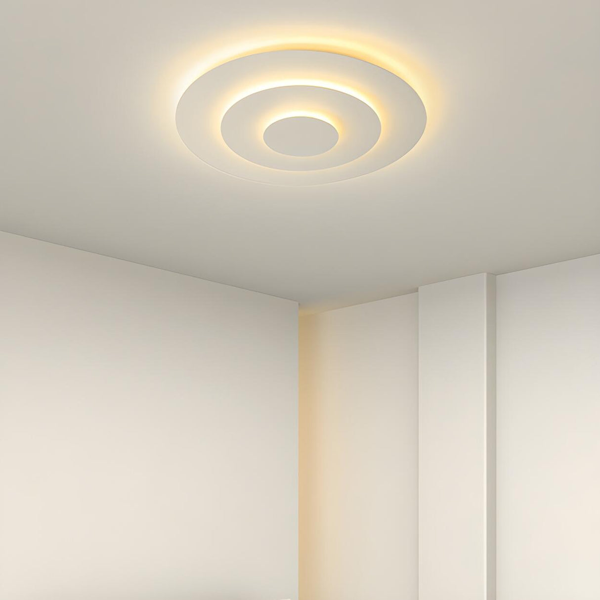 Modish Multi-Layer Round White LED Flush Mount Light Image - 18