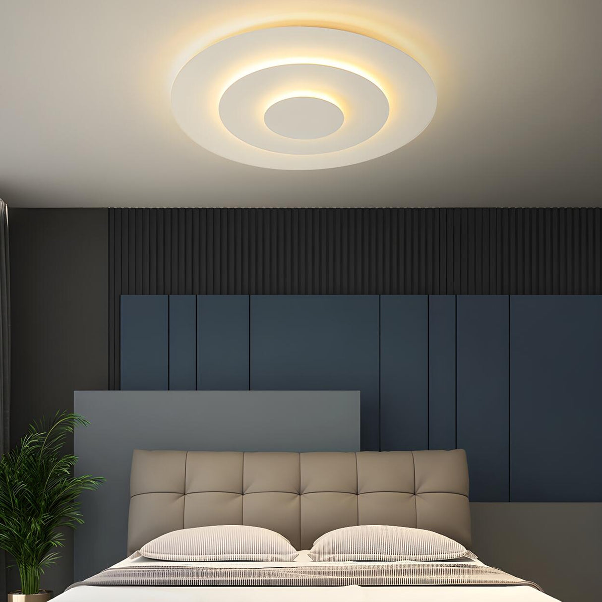 Modish Multi-Layer Round White LED Flush Mount Light Image - 20