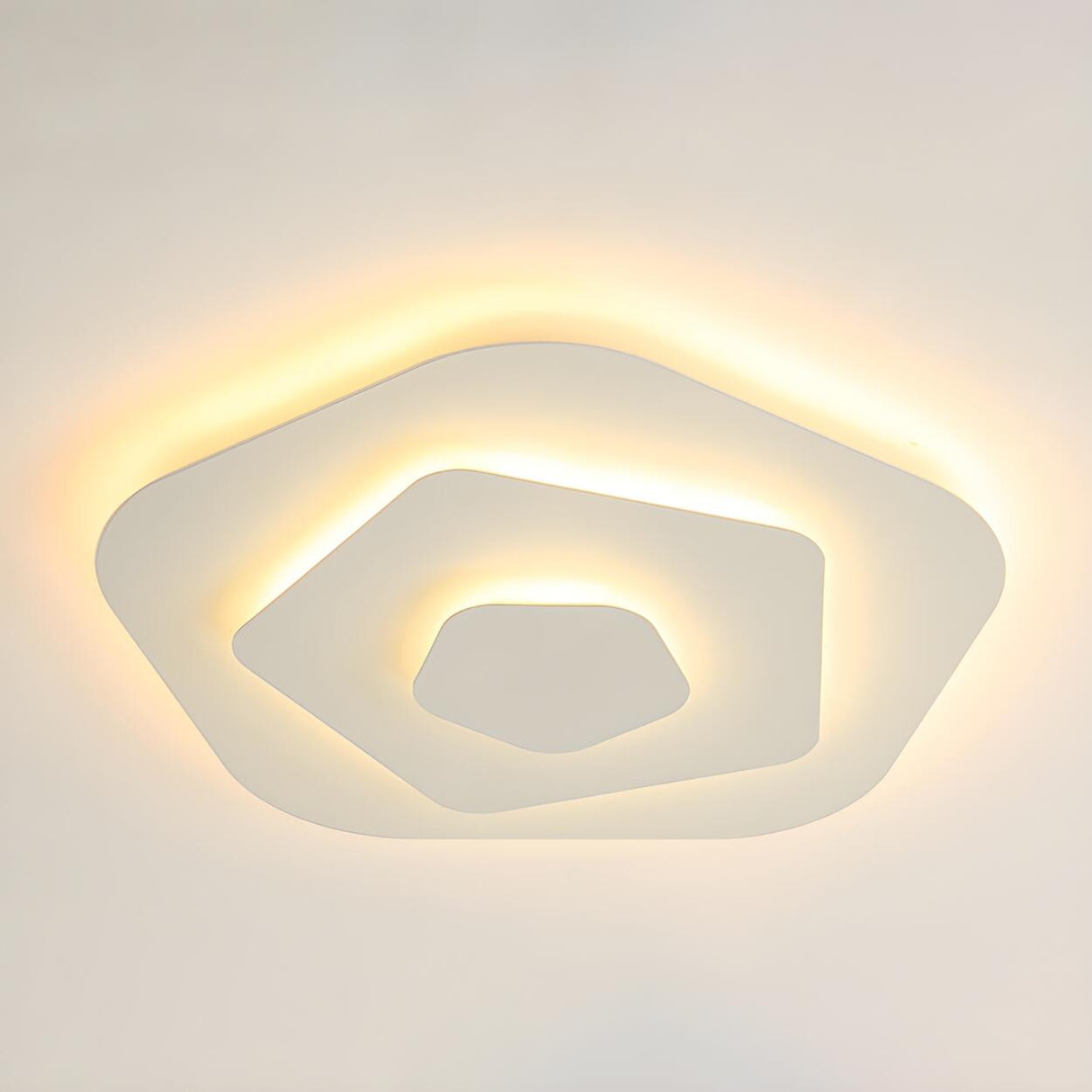 Modish Multi-Layer Round White LED Flush Mount Light Image - 3