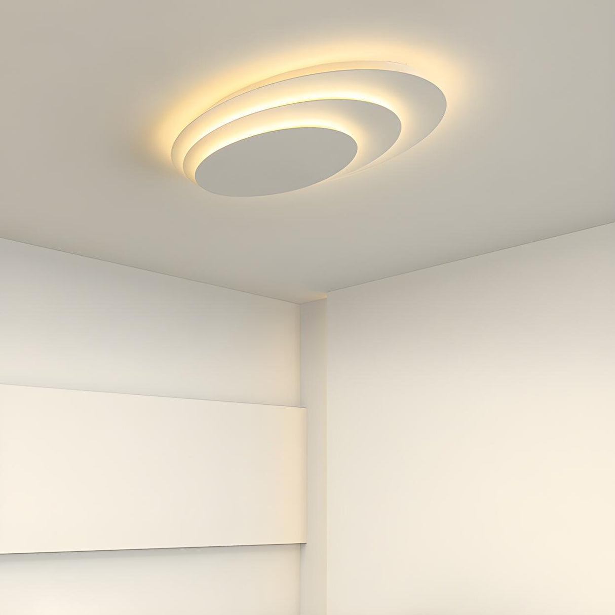 Modish Multi-Layer Round White LED Flush Mount Light Image - 5