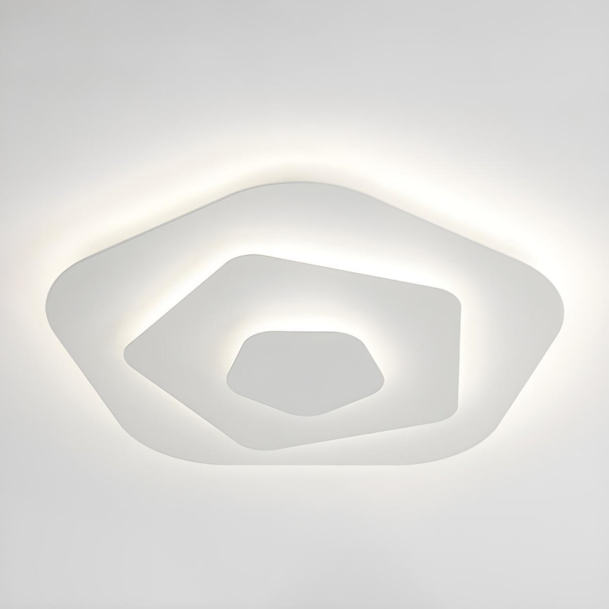 Modish Multi-Layer Round White LED Flush Mount Light Image - 6