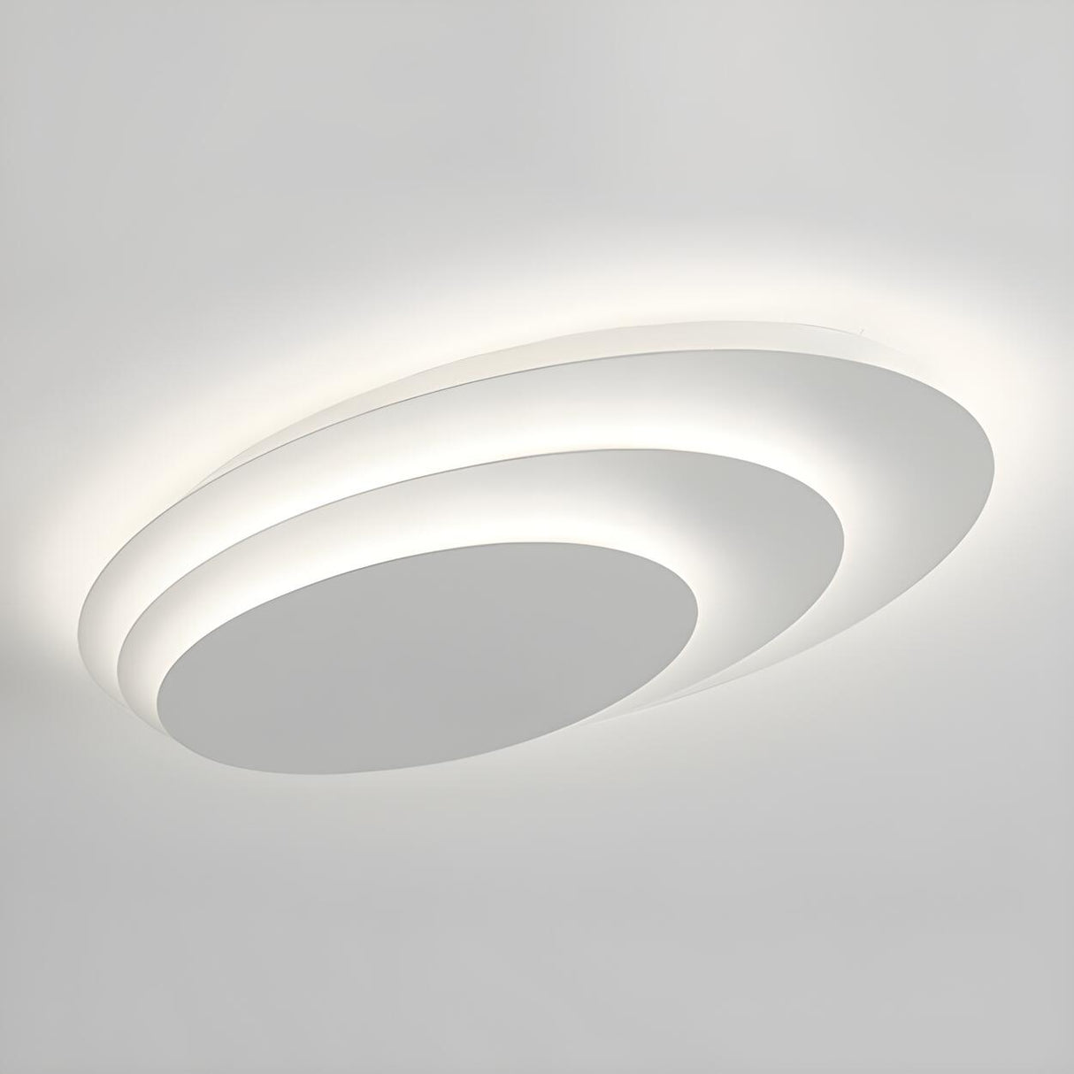 Modish Multi-Layer Round White LED Flush Mount Light Image - 7