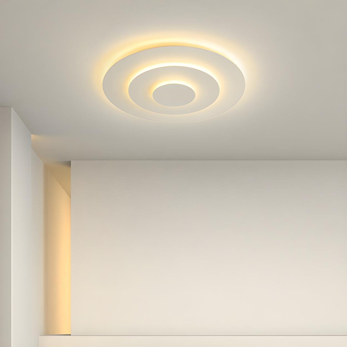 Modish Multi-Layer Round White LED Flush Mount Light Image - 8