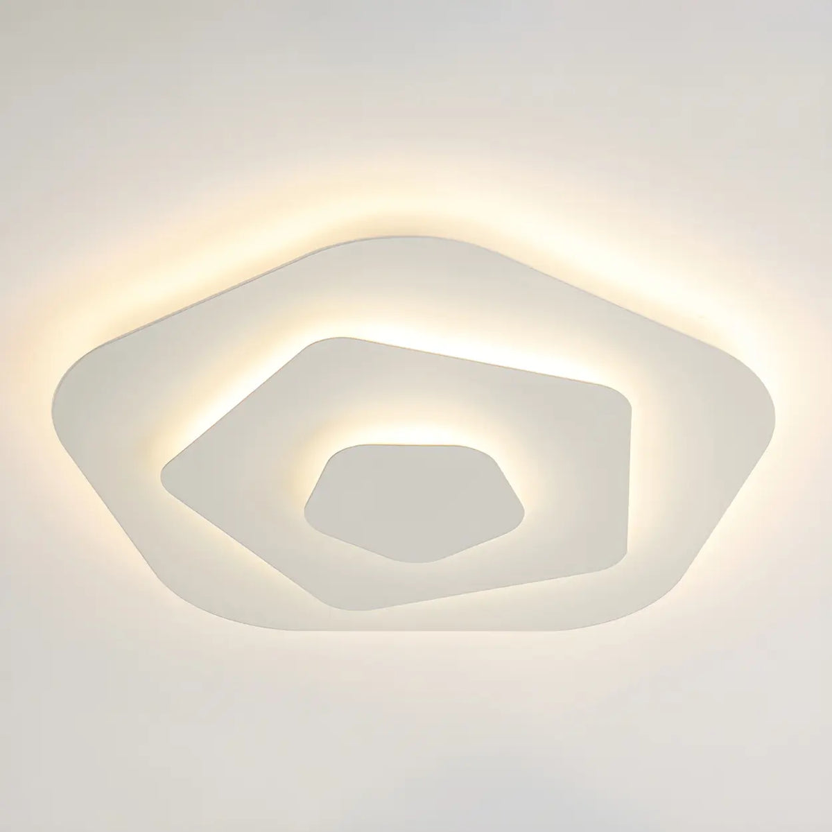 Modish Multi-Layer Round White LED Flush Mount Light Image - 8