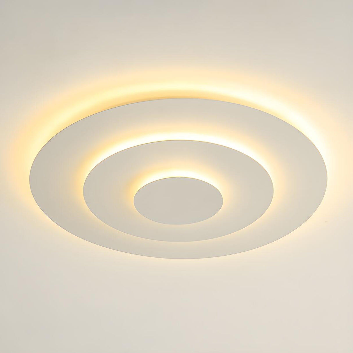 Modish Multi-Layer Round White LED Flush Mount Light Image - 9