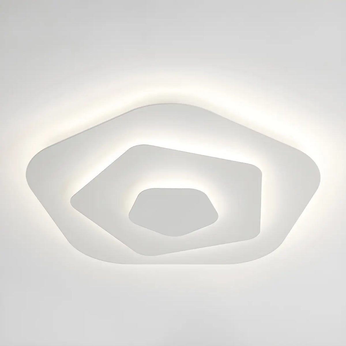 Modish Multi-Layer Round White LED Flush Mount Light Image - 9