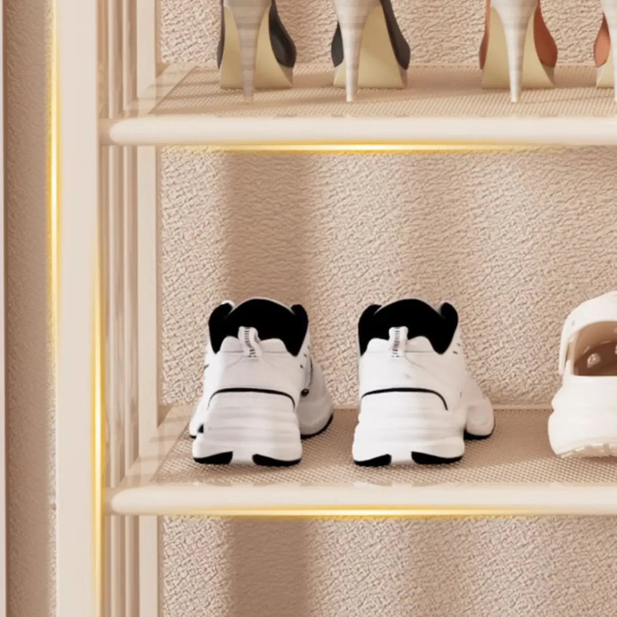 Modish Multi-Tier Freestanding Metal Shoe Storage Rack Image - 19