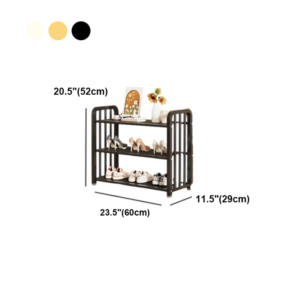 Modish Multi-Tier Freestanding Metal Shoe Storage Rack