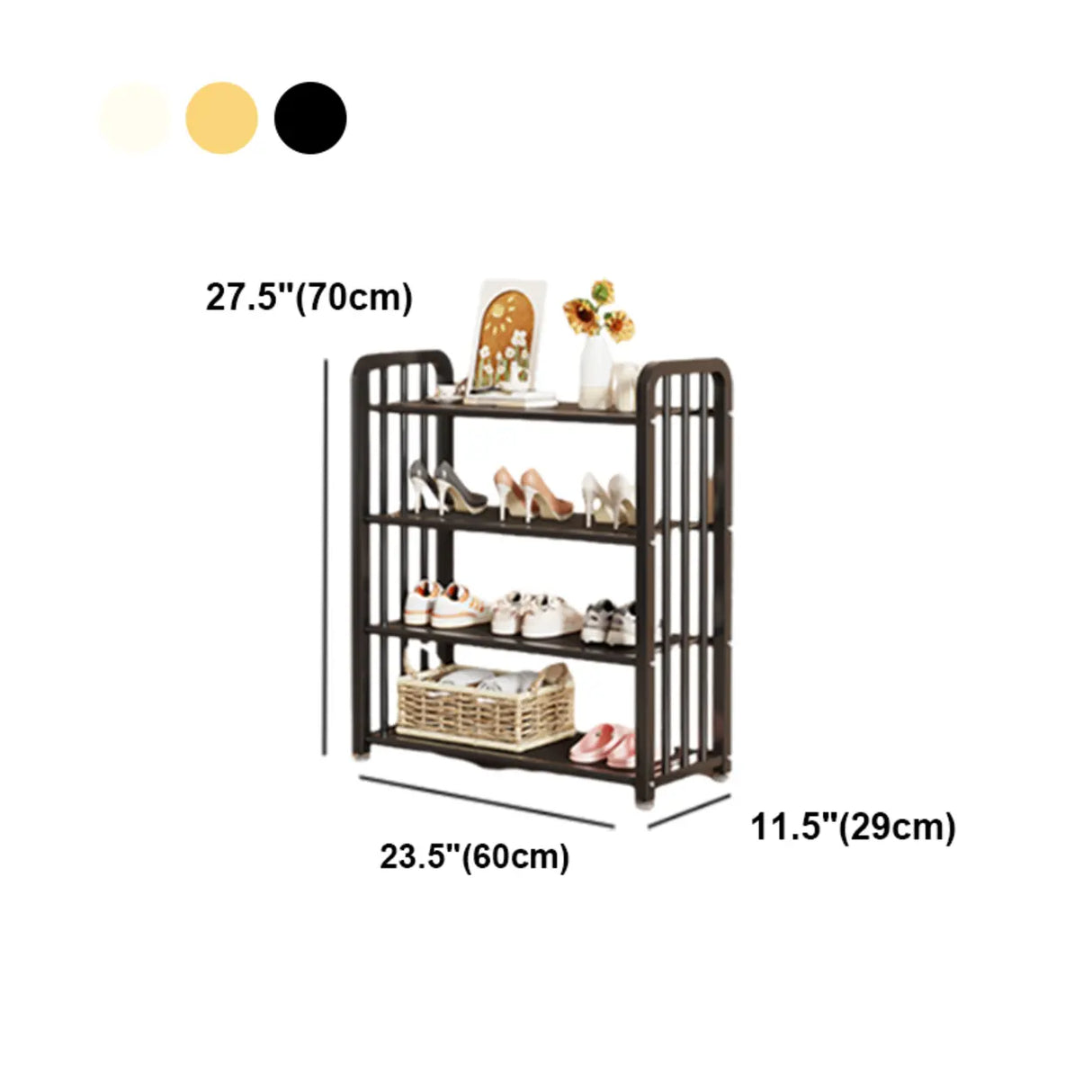 Modish Multi-Tier Freestanding Metal Shoe Storage Rack Image - 41