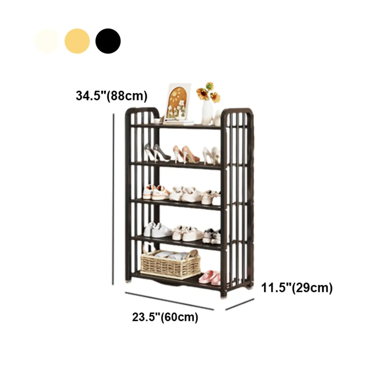 Modish Multi-Tier Freestanding Metal Shoe Storage Rack Image - 42