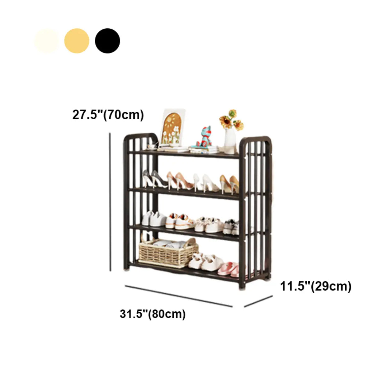 Modish Multi-Tier Freestanding Metal Shoe Storage Rack Image - 44
