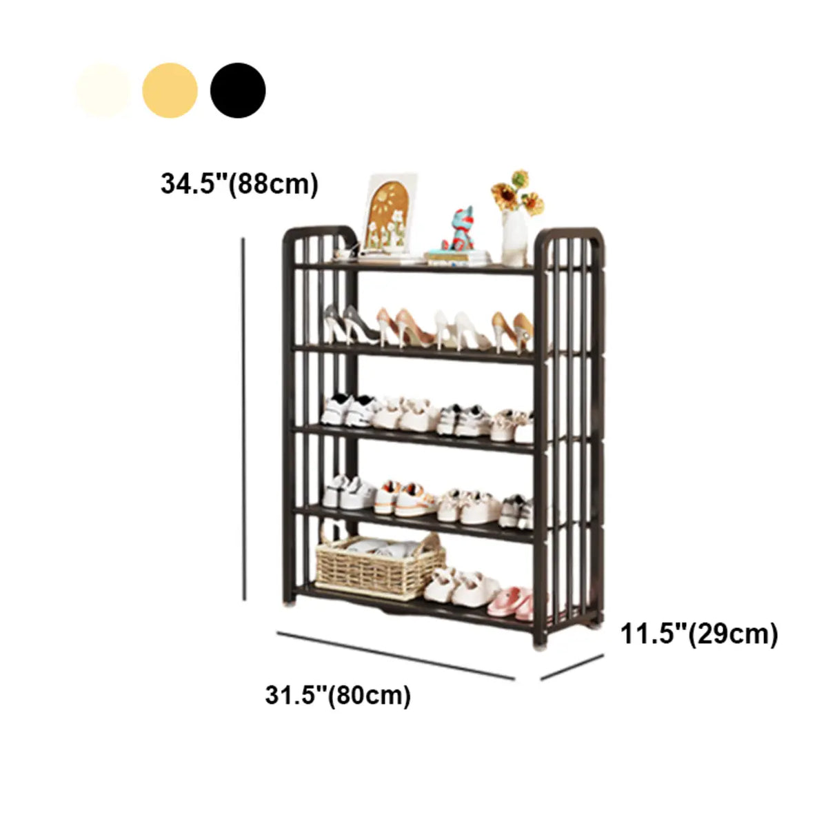 Modish Multi-Tier Freestanding Metal Shoe Storage Rack Image - 45