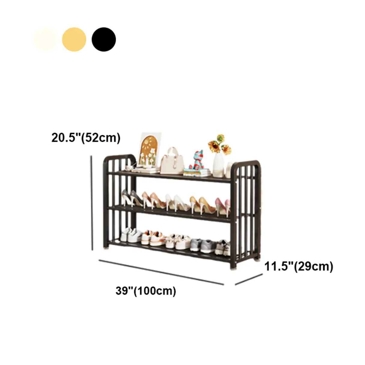 Modish Multi-Tier Freestanding Metal Shoe Storage Rack Image - 46