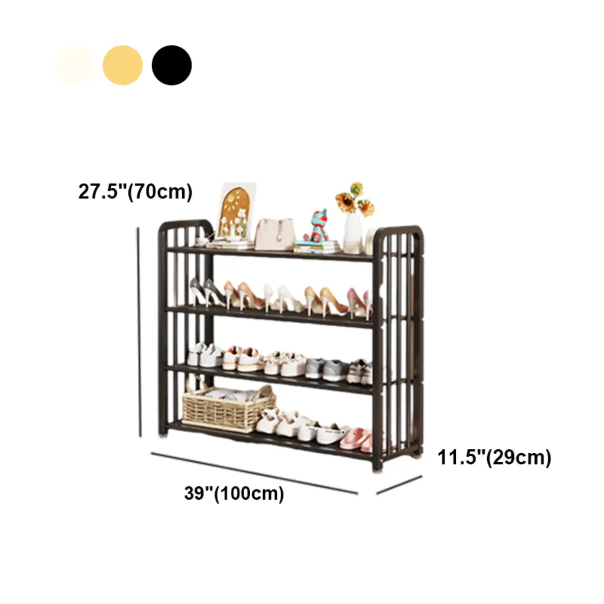 Modish Multi-Tier Freestanding Metal Shoe Storage Rack Image - 47