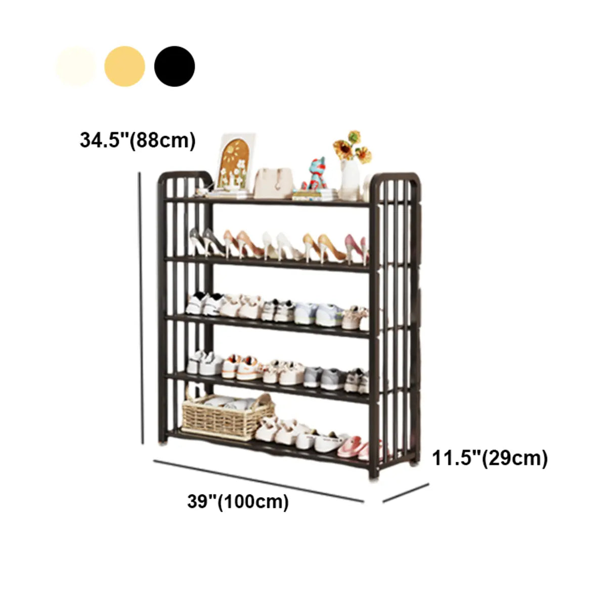 Modish Multi-Tier Freestanding Metal Shoe Storage Rack Image - 48