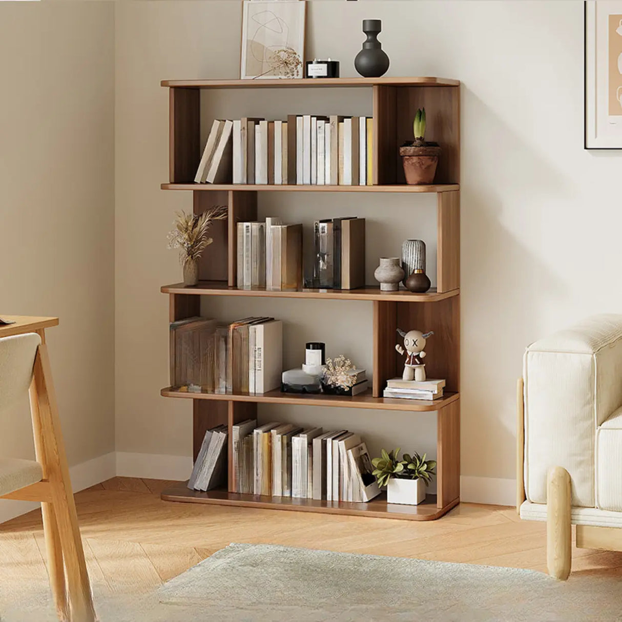 Modish Open Stand Vertical Etagere Display Bookshelf Image - 10