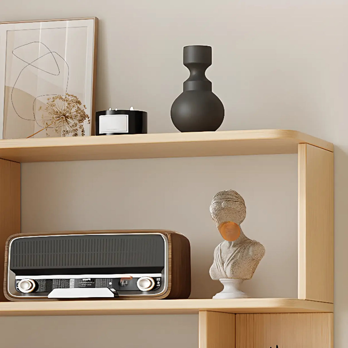 Modish Open Stand Vertical Etagere Display Bookshelf Image - 17