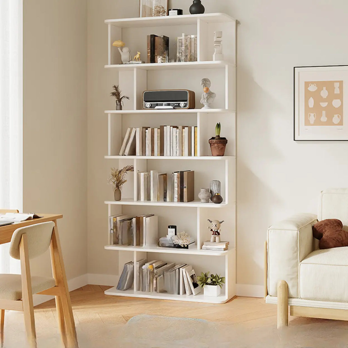 Modish Open Stand Vertical Etagere Display Bookshelf Image - 20