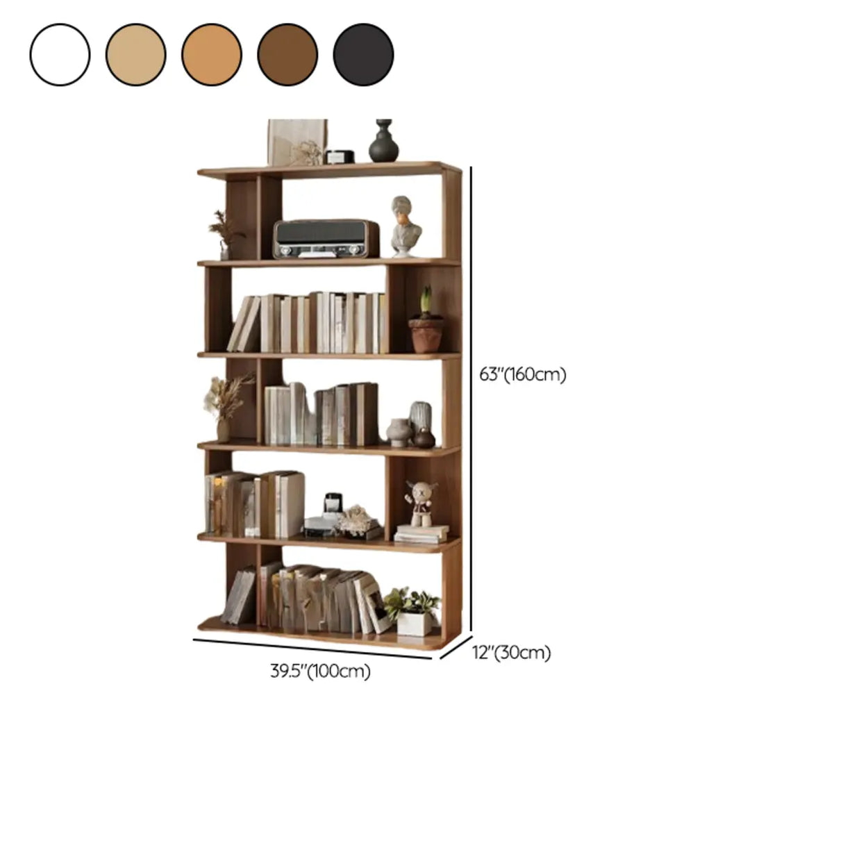 Modish Open Stand Vertical Etagere Display Bookshelf Image - 26
