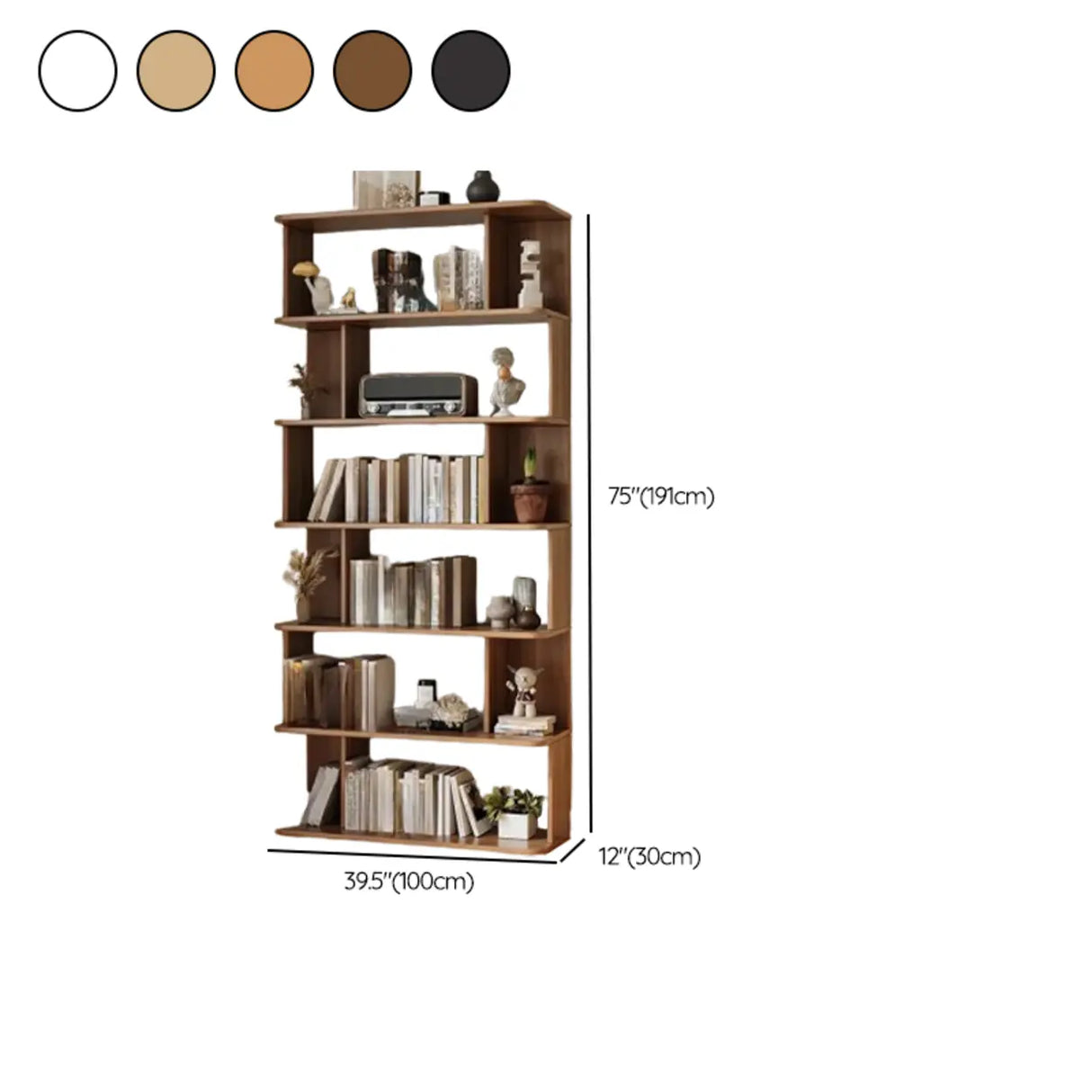 Modish Open Stand Vertical Etagere Display Bookshelf Image - 27