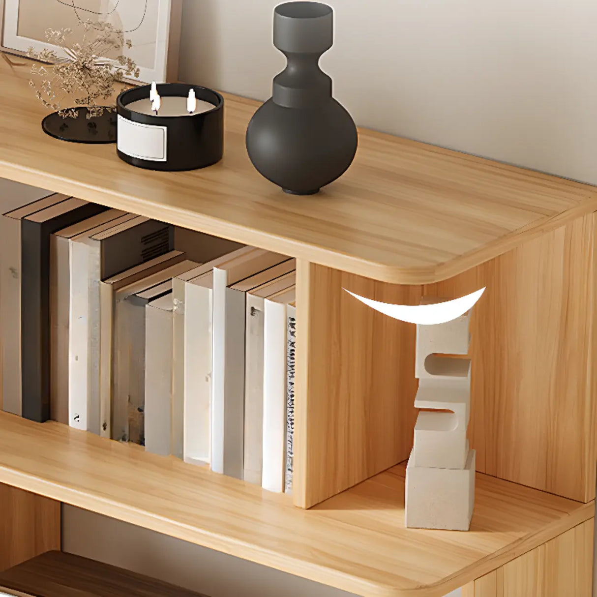 Modish Open Stand Vertical Etagere Display Bookshelf Image - 6