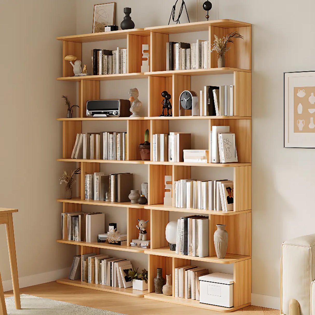 Modish Open Stand Vertical Etagere Display Bookshelf Image - 9