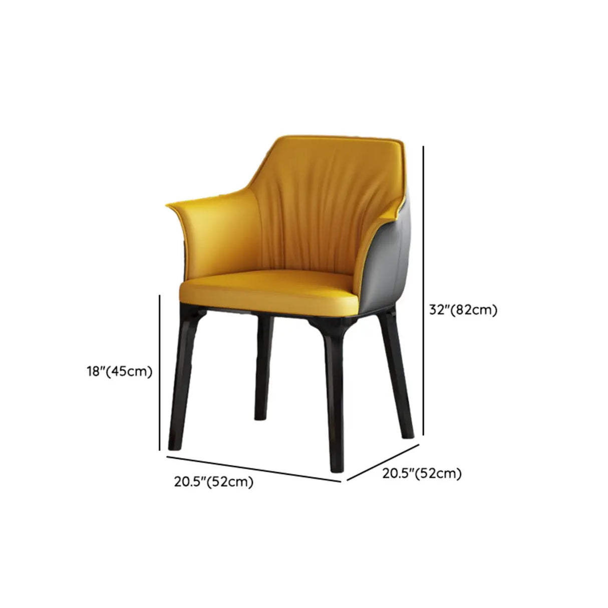 Modish Orange Upholstered Arm Dining Chair with Solid Back Image - 16