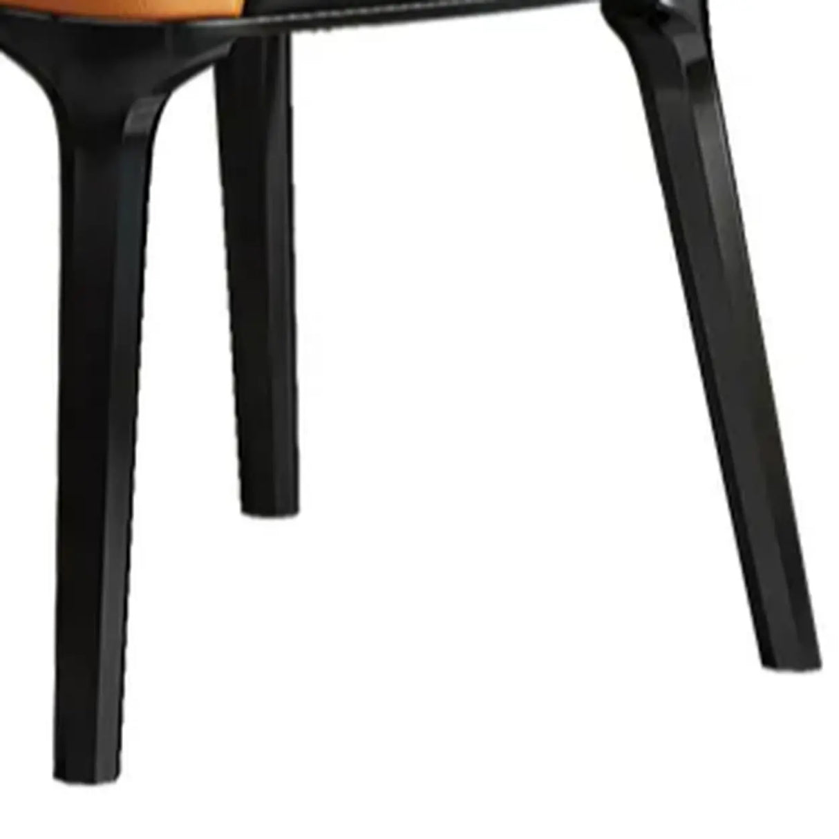 Modish Orange Upholstered Arm Dining Chair with Solid Back Image - 4