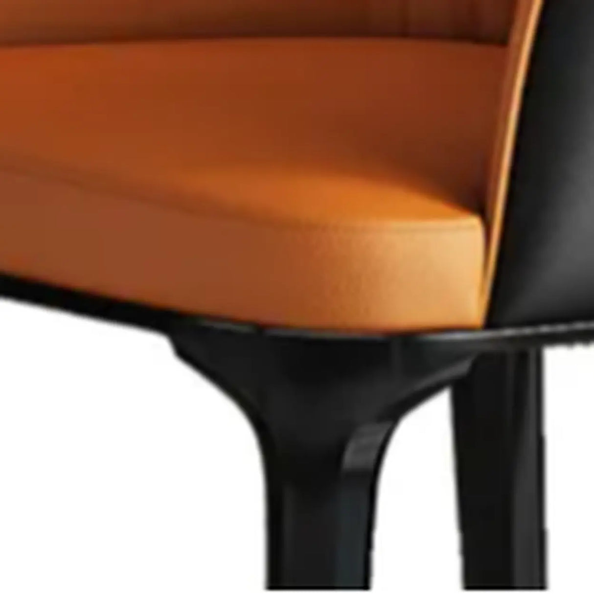 Modish Orange Upholstered Arm Dining Chair with Solid Back Image - 6