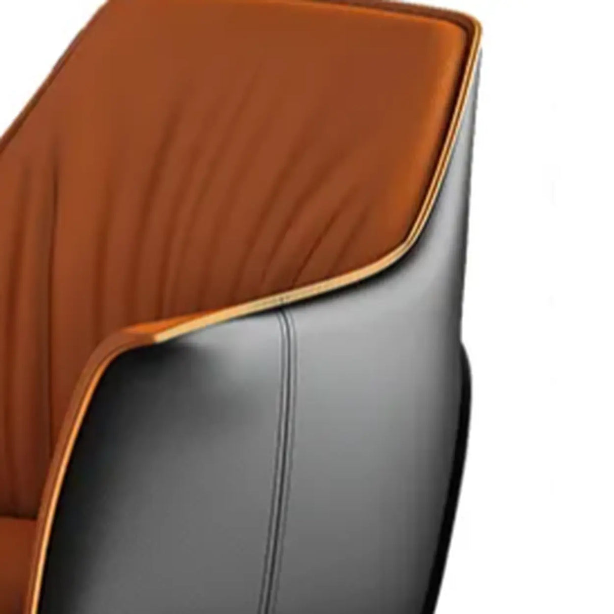 Modish Orange Upholstered Arm Dining Chair with Solid Back Image - 8