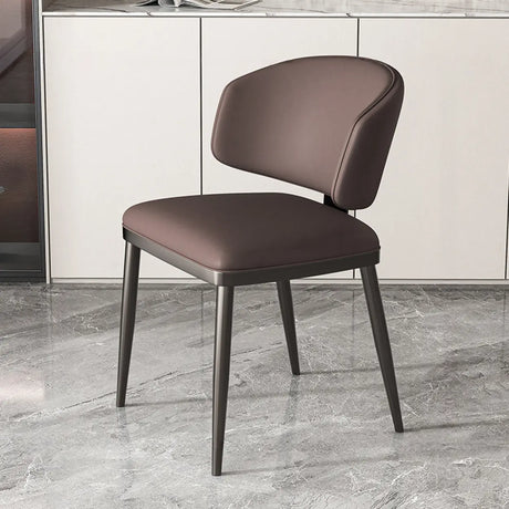 Modish Padded Upholstery Armless Low Back Dining Chair Image - 2