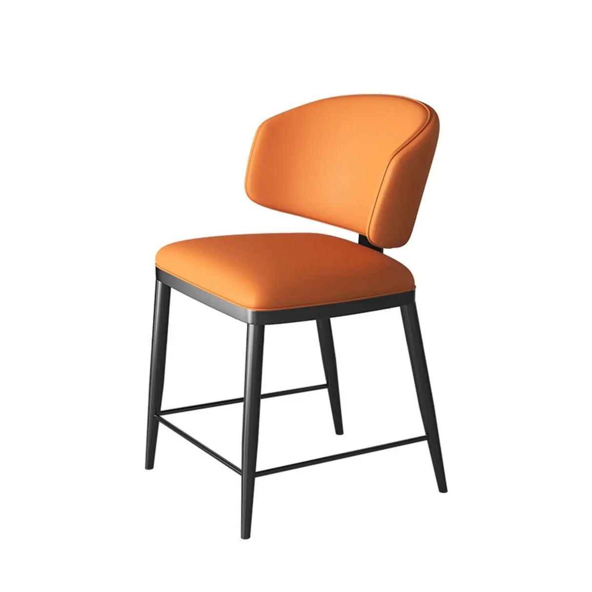 Modish Padded Upholstery Armless Low Back Dining Chair Image - 7