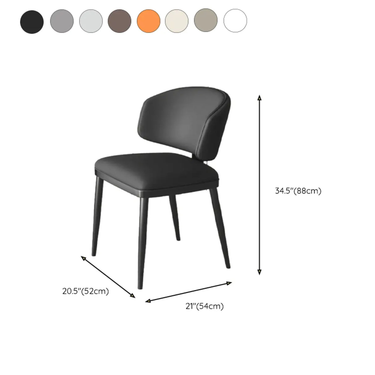 Modish Padded Upholstery Armless Low Back Dining Chair Image - 56