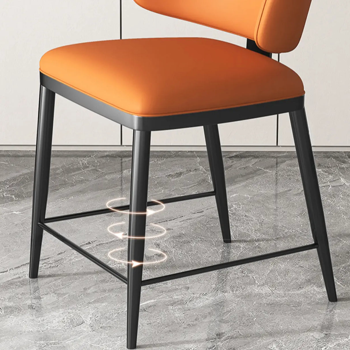 Modish Padded Upholstery Armless Low Back Dining Chair Image - 9