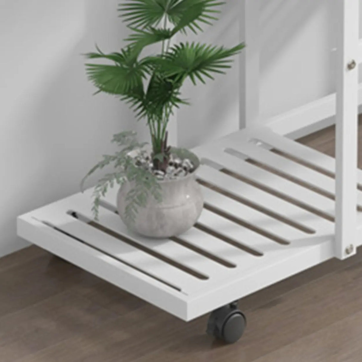 Modish Rectangle Multi-Tier Metal White Plant Stand Image - 11