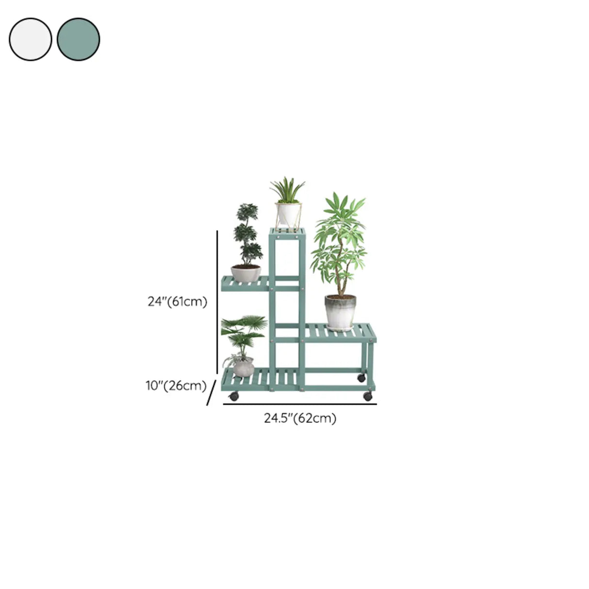 Modish Rectangle Multi-Tier Metal White Plant Stand