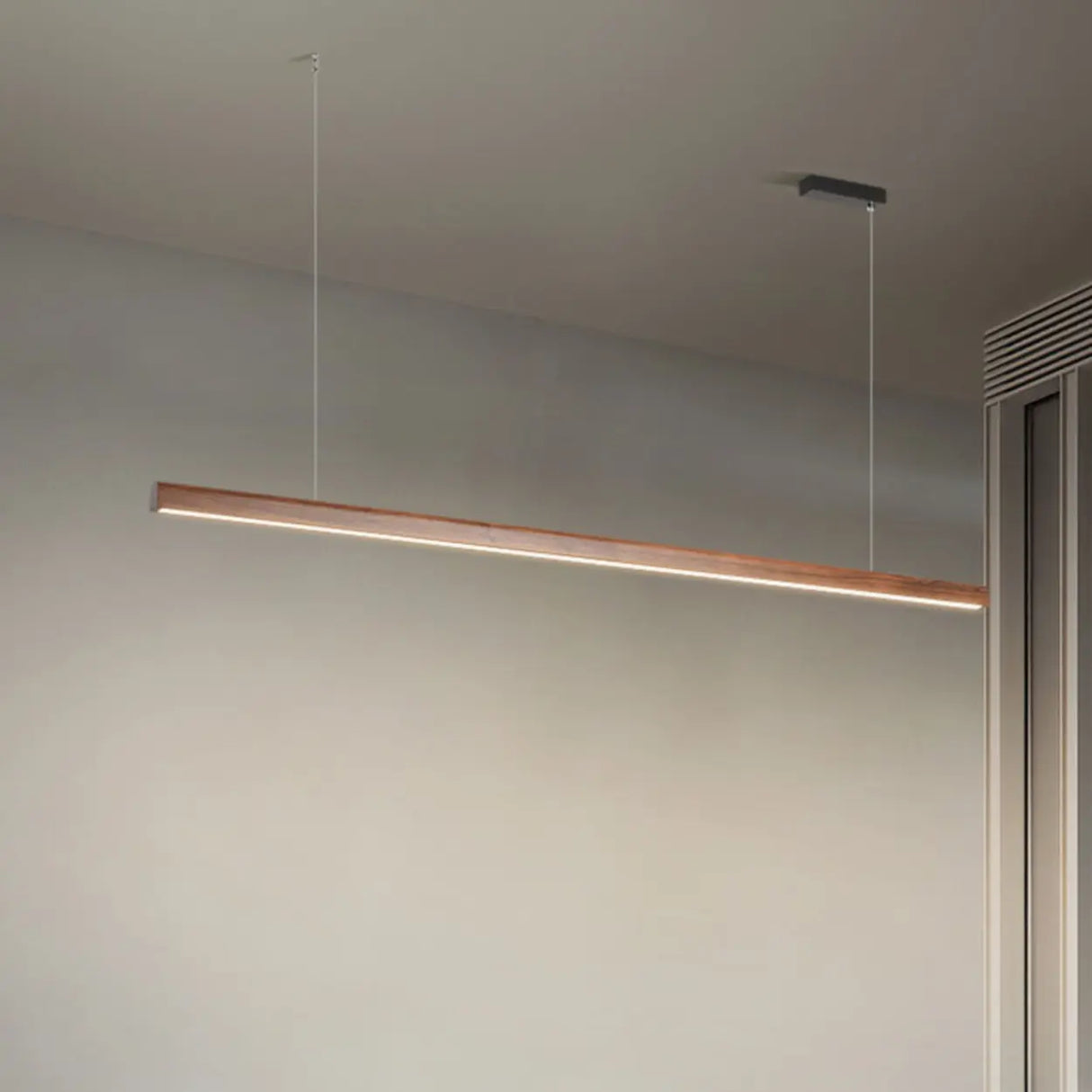 Modish Rectangular Adjustable Wood Island Light Image - 13