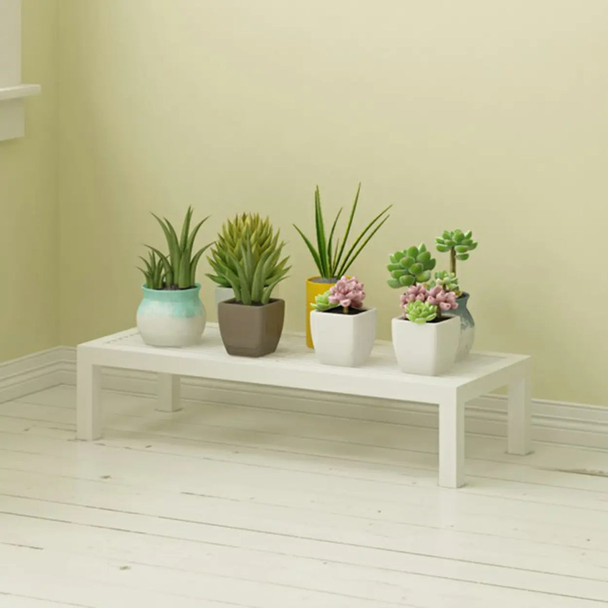 Modish Rectangular Metal Black Sled Base Plant Stand Image - 16