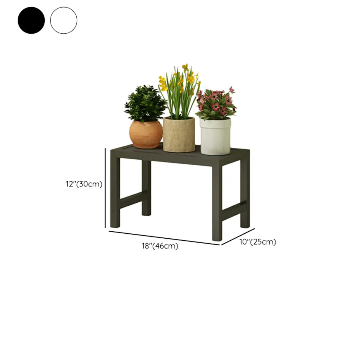 Modish Rectangular Metal Black Sled Base Plant Stand Image - 23