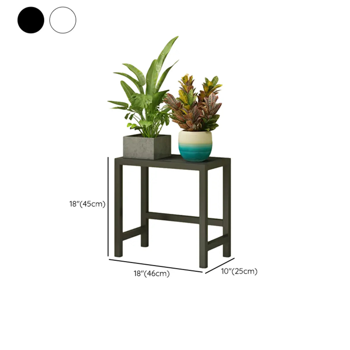 Modish Rectangular Metal Black Sled Base Plant Stand Image - 24