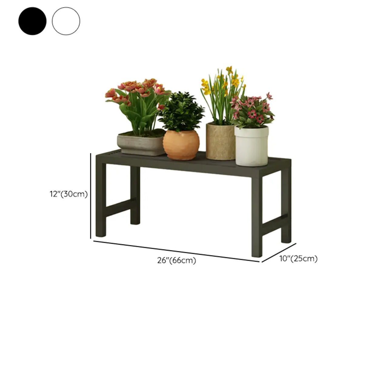 Modish Rectangular Metal Black Sled Base Plant Stand Image - 26