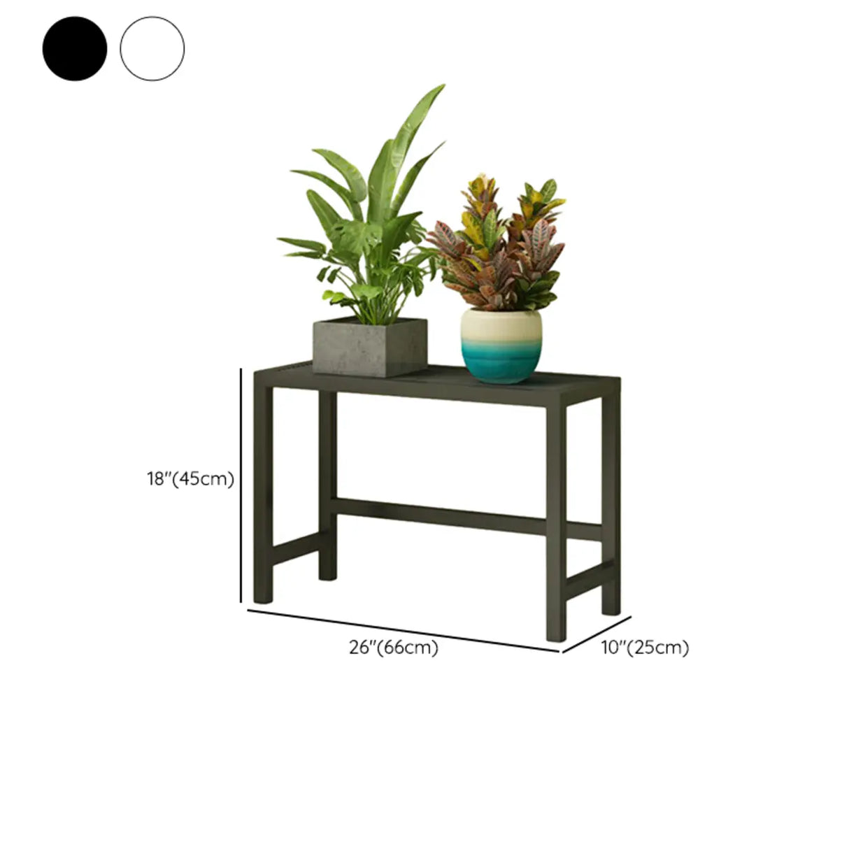 Modish Rectangular Metal Black Sled Base Plant Stand Image - 27