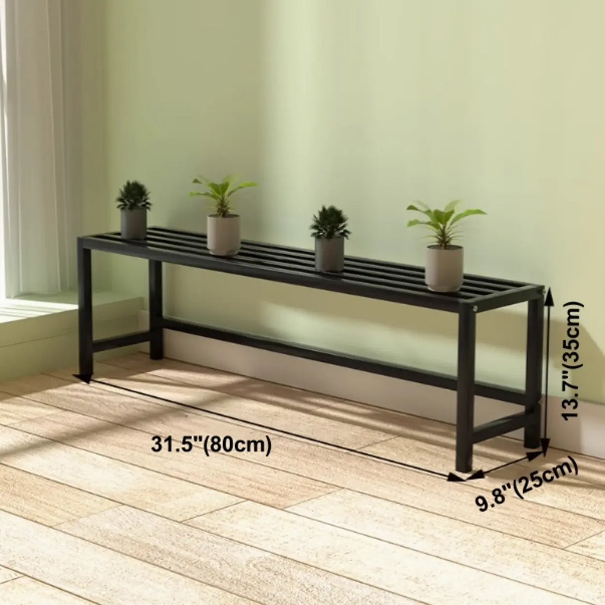 Modish Rectangular Metal Black Sled Base Plant Stand Image - 29