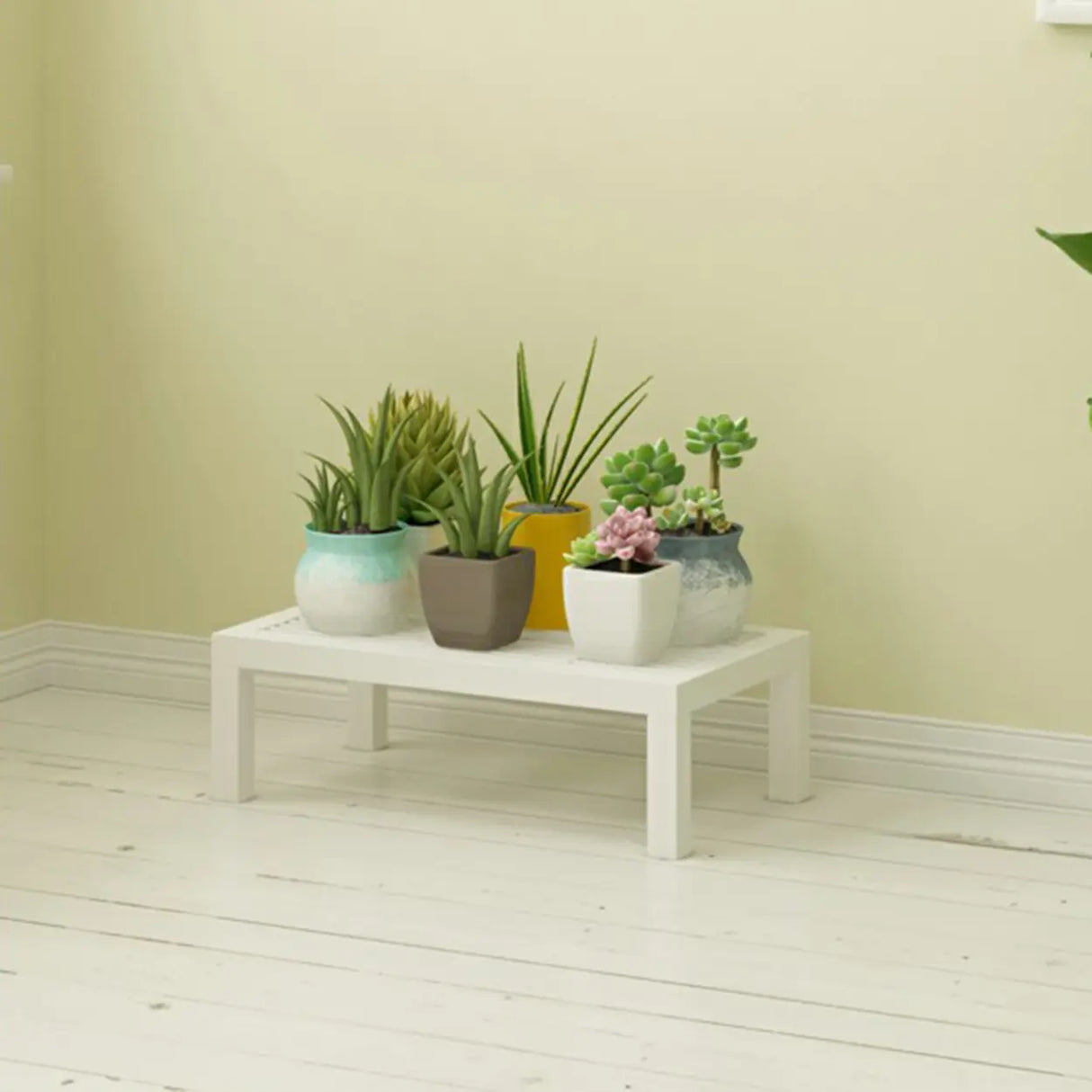 Modish Rectangular Metal Black Sled Base Plant Stand Image - 6